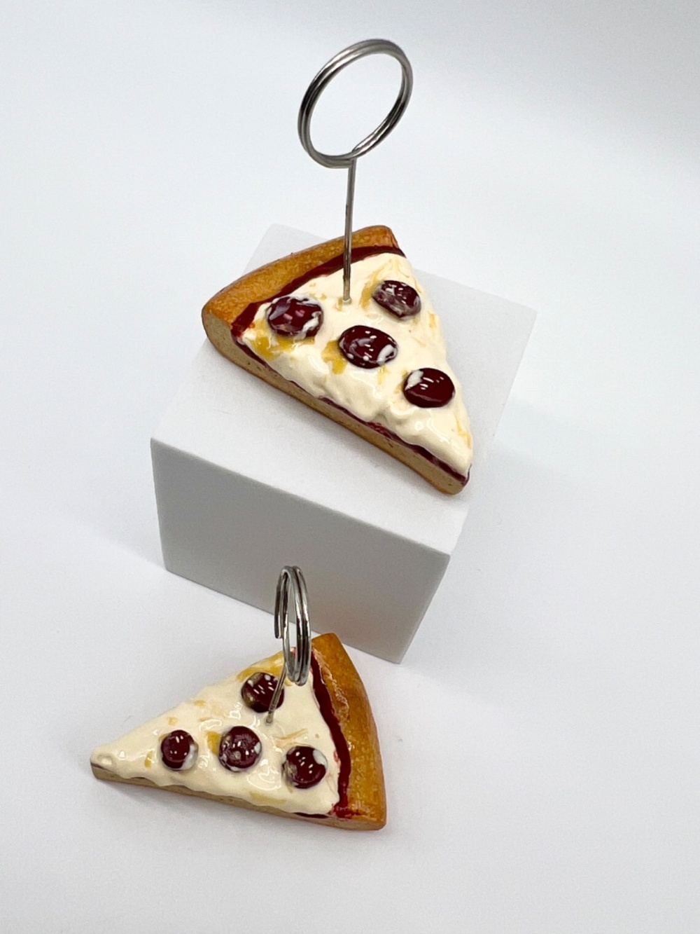 Pizza Place Card Holder or Photo Holder – Handmade Mini Pepperoni Slice - Picture 10 of 12